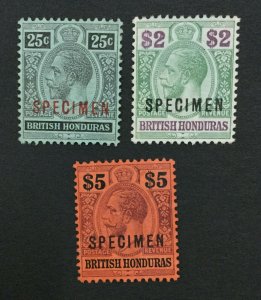 MOMEN: HONDURAS SG #106s,109s-110s 1913-21 SPECIMEN MINT OG H LOT #191525-306