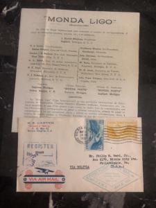 1930 Canal Zone First Flight cover FFC to Philadelphia USA Via Bolivia Fam 9