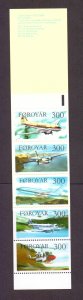 Faroe Islands  #134-138a  MNH  1985  aircraft  booklet