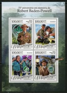 MOZAMBIQUE 2016 75th MEMORIAL ANN OF ROBERT BADEN-POWELL SCOUTS  SHEET MINT NH