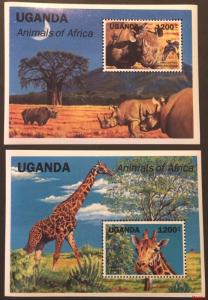 Uganda 1991** Bl.148, 149. Animals [20;26]