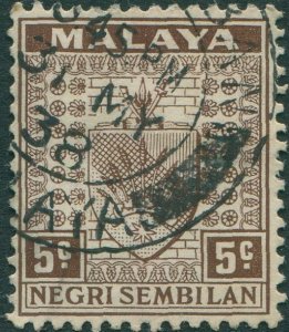 Malaysia Negri Sembilan 1937 SG26 5c brown Arms FU