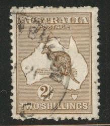 Australia Scott 52 Used Kangaroo & Map 1915-24