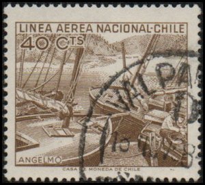 Chile C260 - Used - 40c Fishing Boats, Angelmo Harbor (1965)