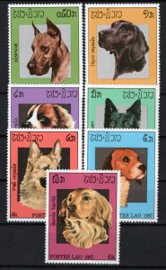 ZAYIX Laos 774-780 MNH Dogs Pets Animals Great Dane Spaniel Beagle 101623S36