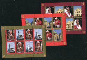 Vatican City 1347 - 1349Pope Benedict XVI Birthday Stamp Sheets MNH 2007