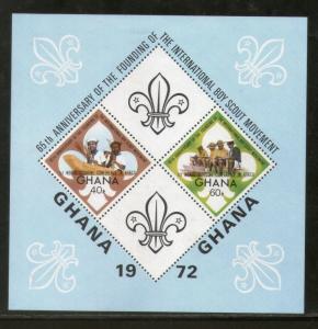 Ghana 1973 Boy Scout Movement  65th Anni. Sc 489 M/s MNH # 7952