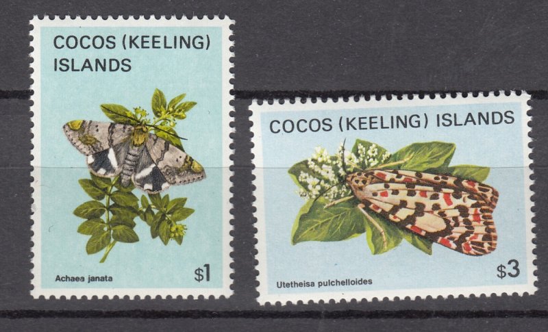 J28384, 1982 Cocos islands better part of set mnh #100,102 butterflies