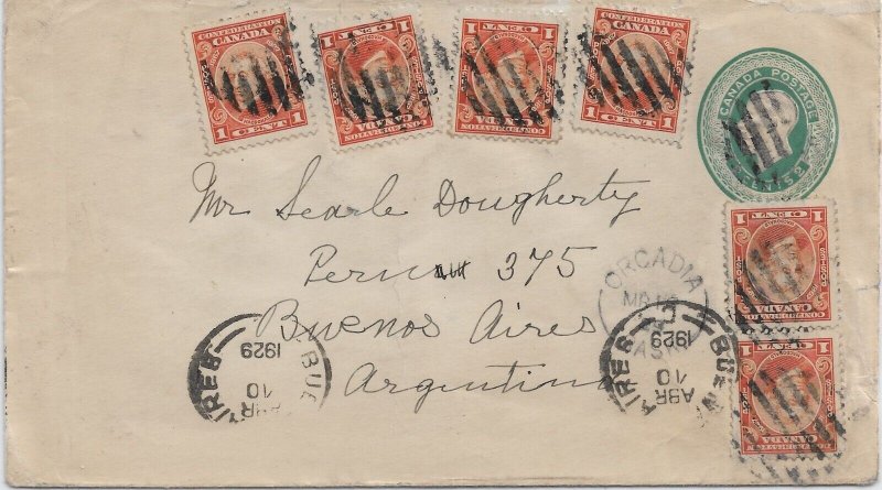 1929 Orcadia, Canada to Buenos Aires, Argentina 6 x 1 c Confederation (56881)