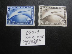 GERMANY 1930 MNH SIGNED SCHLEGEL SC C38-9 Zeppelin SET VF 3900+ EUROS (157)