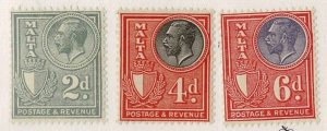 Malta #171,174,176 MNH kings