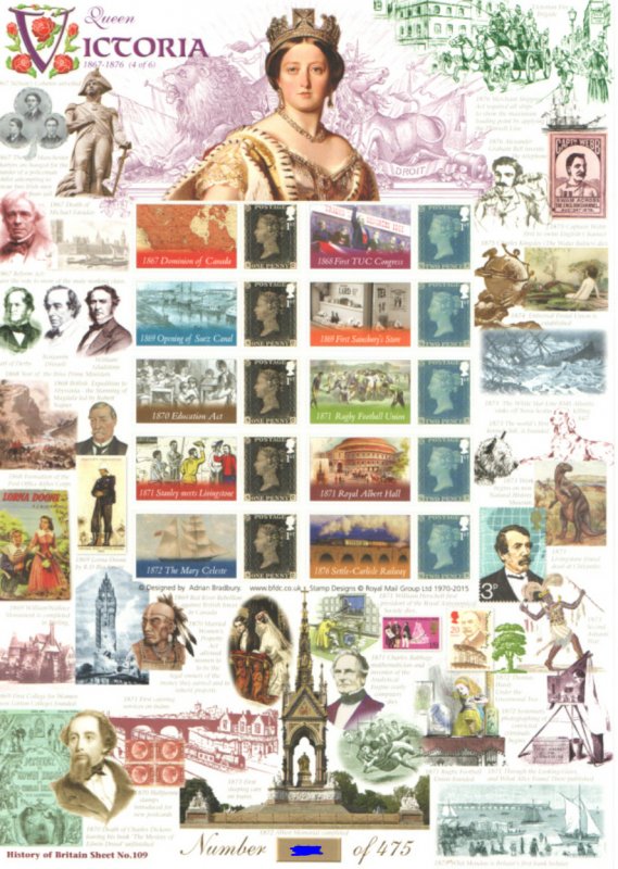 BC-458 2015 History of Britain 109 Queen Victoria no.50 sheet U/M