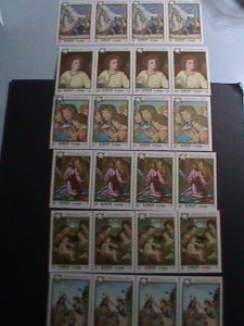 AJMAN 1969  CHRISTMAS STAMPS MNH STRIPS OF 4 COMPLETE SET OF 6 VERY FINE