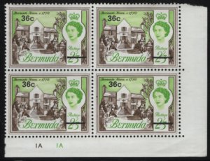 Bermuda 1970 MNH Sc 251 36c on 2sh3p Bermuda House LR corner block of 4