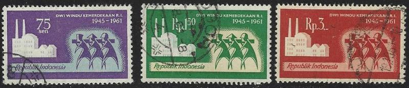 Indonesia #520-521 Used Full Set of 3