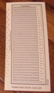 Stamp Perforation Gauge -- 7 to 18 (With 1/2, 1/4 and 3/4)