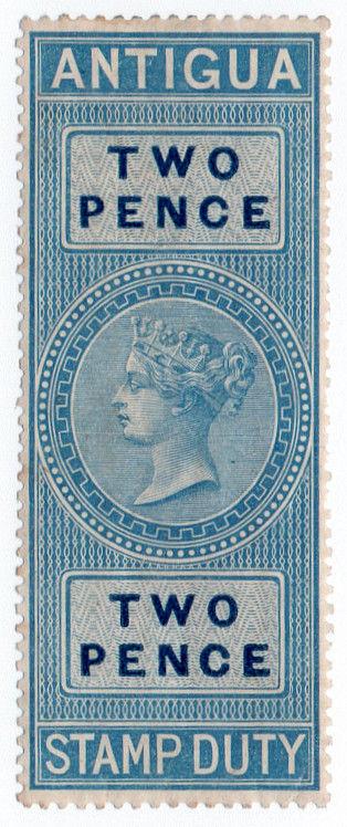 (I.B) Antigua Revenue : Duty Stamp 2d (1870)