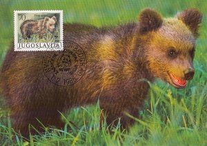 Yugoslavia 1988 Maxicard Sc #1880 70d Brown bear WWF