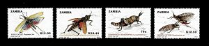 Zambia 1989 - Grasshoppers - Set of 4v - Scott 478-81 - MNH