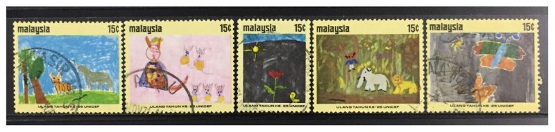 MALAYSIA 1971 25TH ANNIV OF UNICEF set of 5V Used SG#87-91