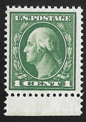 405 1 cent Washington, Green Stamp mint OG NH F