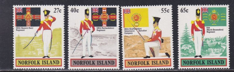 Norfolk Island. # 302-305, Military Uniforms, NH, 1/2 Cat.