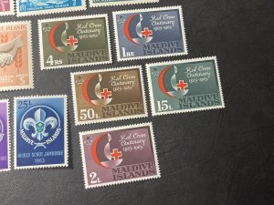 MALDIVE ISLANDS # 117-132-MINT/NEVER HINGED---3 COMPLETE SETS----1963