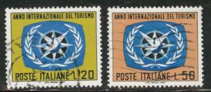 Italy Scott 972-3 Used 1962 Tourism set