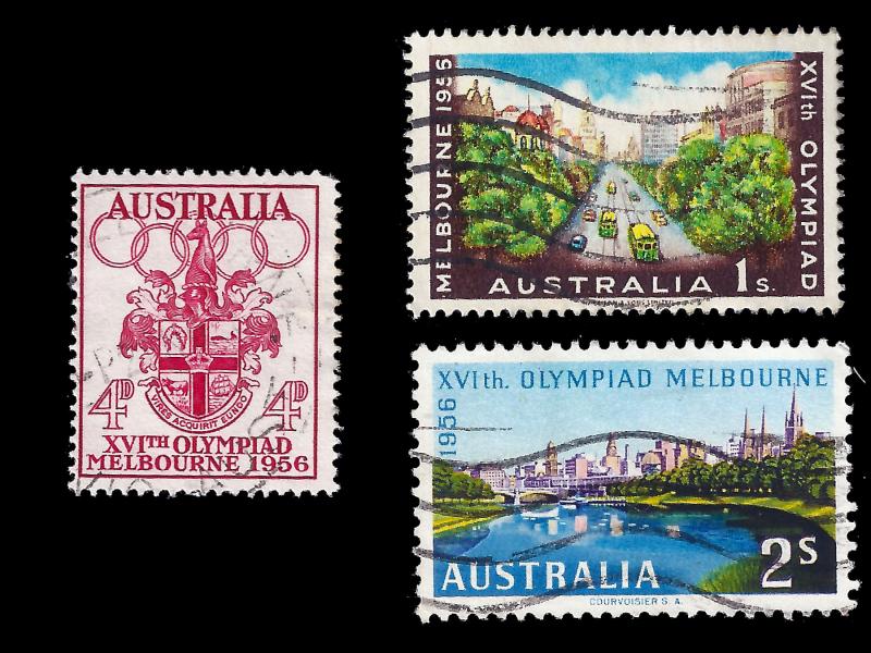 Australia 1956 Sc 288, 290-91 UF Melbourne Olympics