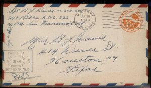 USA WWII APO Airmail Military Mail Cover 93790