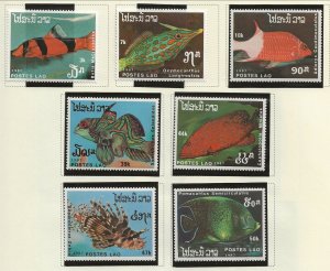 LAOS Sc 820-26 NH issue of 1987 - SEA LIFE