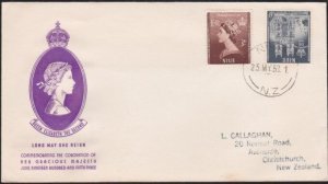 NIUE 1953 Coronation set on FDC to New Zealand.............................B3844