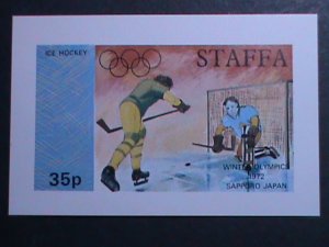 STAFFA-1972 OLYMPIC GAMES-SAPPPORO'72-JAPAN- ICE HOCKEY-IMPERF MNH  S/S VF