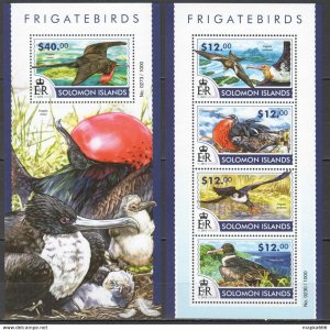 2015 Solomon Islands Frigatebirds Fauna Birds #3217-21 1+1 ** Ls443