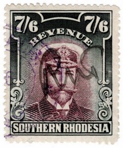 (I.B) Southern Rhodesia Revenue : Duty Stamp 7/6d