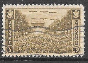 USA 934: 3c United States Troops Passing the Arch of Triumph, Paris, used, F-VF