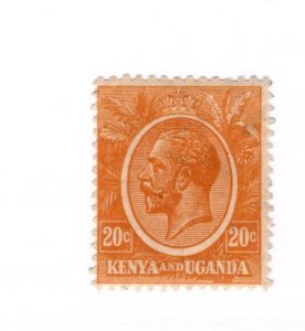 Kenya and Uganda #25 MH Stamp - CAT VALUE $3.75