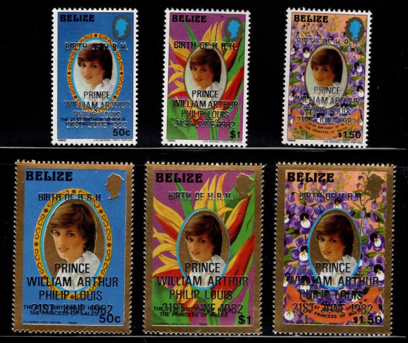 BELIZE Scott 628-633 MNH** Princess Diana set