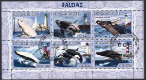 Mozambique 2007 Whales Lighthouses Sheet Used / CTO