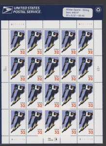 1998 US Scott #3180 ALPINE SKIING 32c MNH Sheet of 20 in PO Packaging