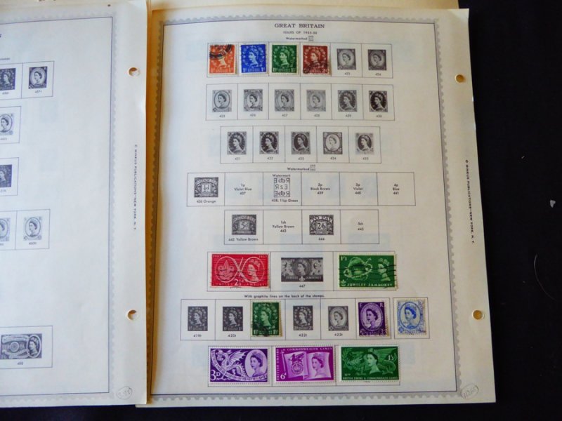 Great Britain 1924-1958 Stamp Collection on Album Pages