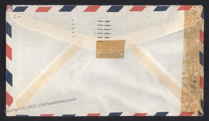 Hawaii USA 1944 WWII Censor Territorial Airmail DC10 20c Cover 109165