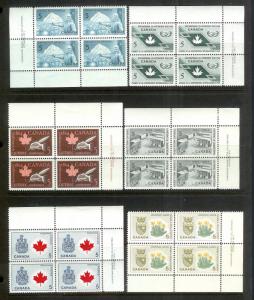 CANADA (223) Inscription Blocks/Field Sheet Blocks ALL Mint Never Hinged FV=C$73