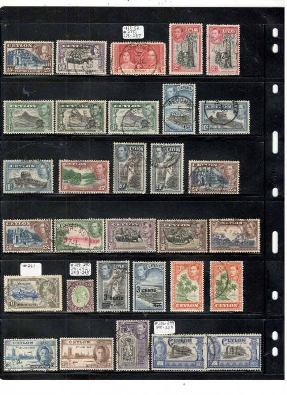 CEYLON COLLECTION ON STOCK SHEETS, MINT/USED