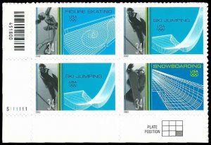 PCBstamps   US #3552/3555 PB $1.36(4x34c) Winter Olympics, MNH, (PB-3)