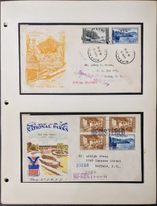 8 1930s covers mounted collection farleys, national parks, etc. [Y.101]