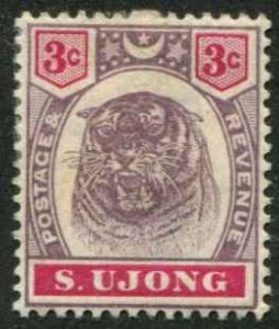 Malaya - Sungei Ujong SC# 38 Tiger 3c MH  note back SCV $25.00