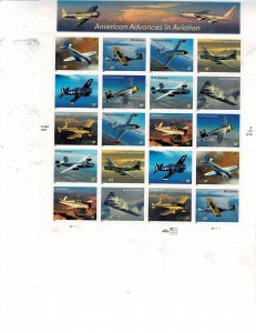 American Advances in Aviation 37c US Postage Sheet #3916-25 VF MNH