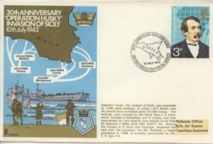 1973 Great Britain RNSC9 Pict Royal Navy Invasion Sicily