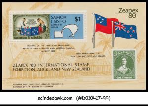 SAMOA - 1980 ZEAPEX '80 International Stamp Exhibition - Miniature sheet...